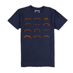 Tags Weekly Mens Felt Mustache Embellished T-Shirt, NWT